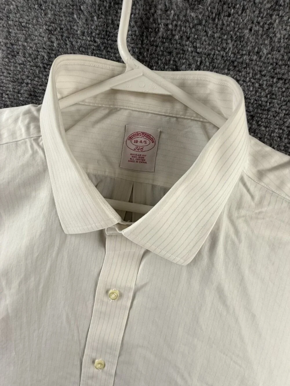 Brooks Brothers Cotton Non-Iron Gray 18 4/5 Striped Pocket Shirt Business ****